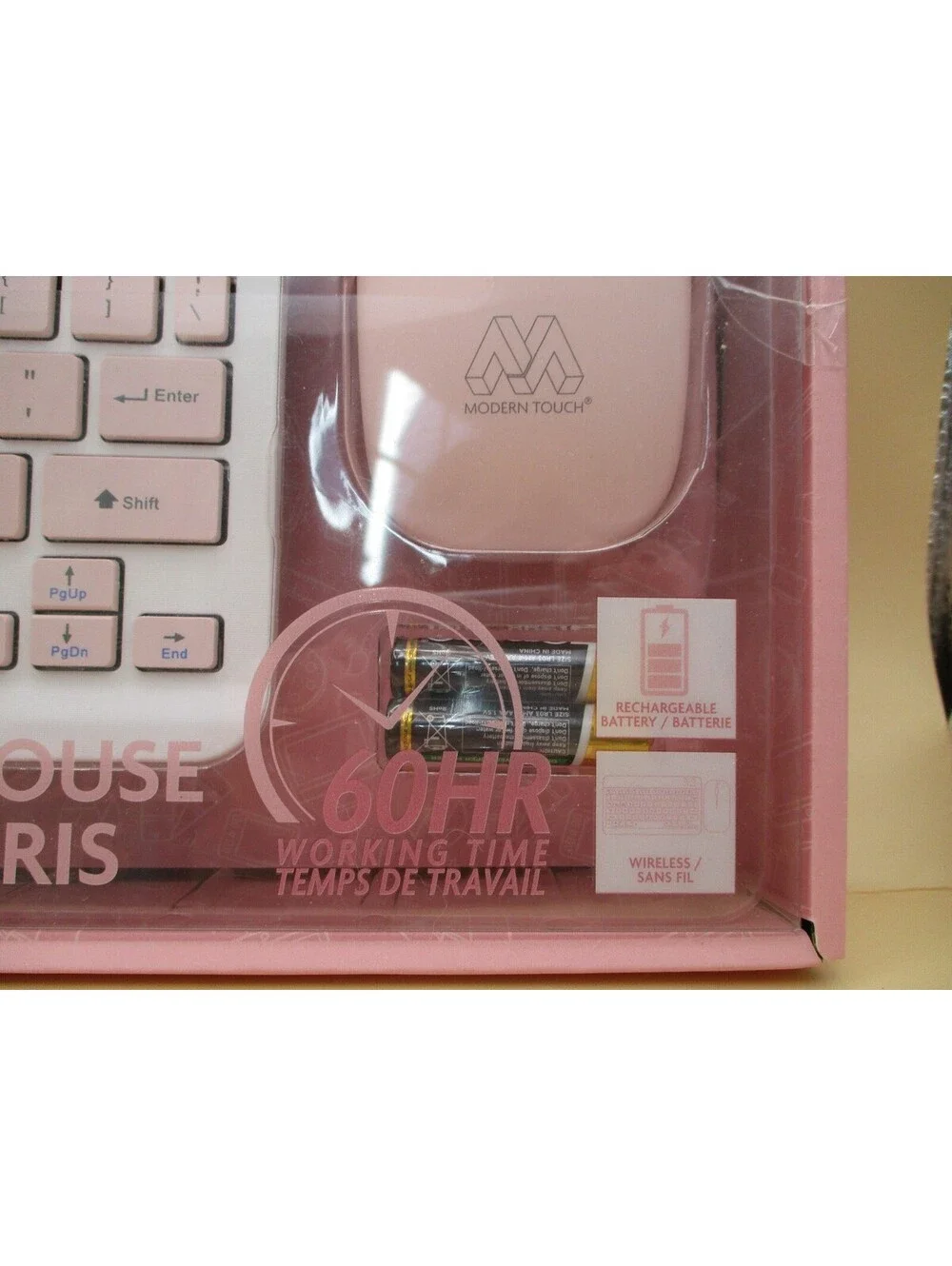 Pink Bluetooth Keyboard and Mouse Set Slim Wireless Combo iPad Tablet Laptop